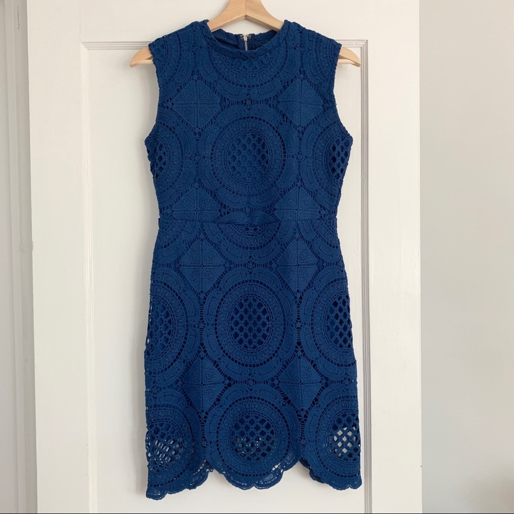 Stella Luce Blue Lace Shift Dress